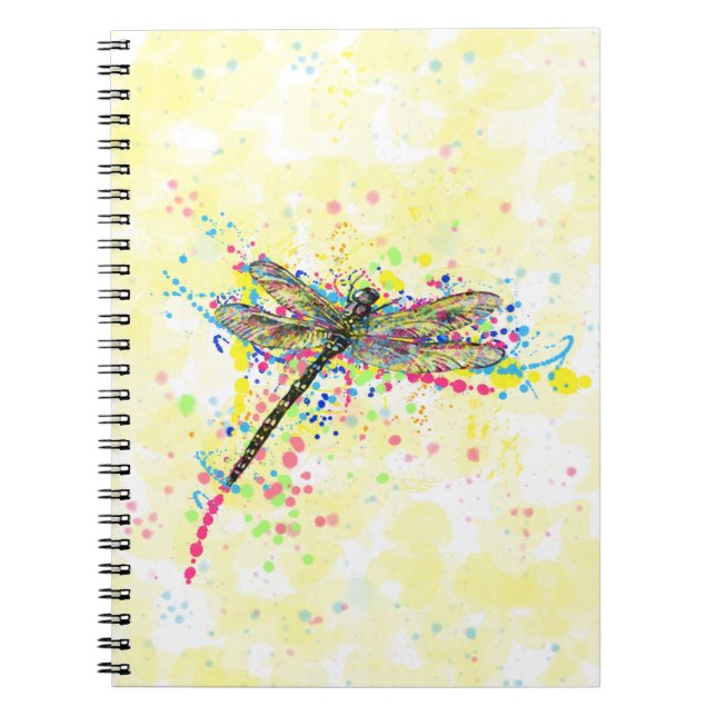 Carnet Mouche dragonfly à l'aquarelle tendance mignonne (Devant)