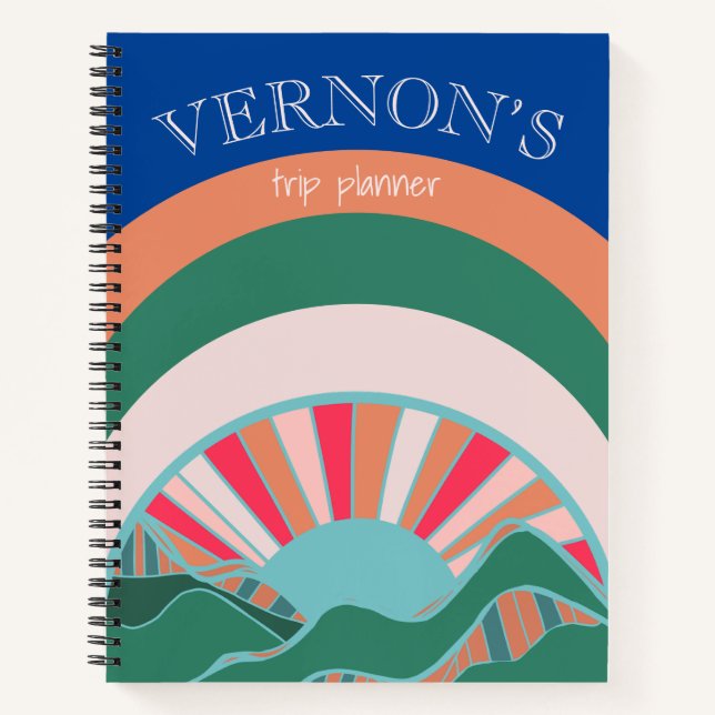 Carnet Mountain Sun Bright Travel Trier Planificateur (Devant)