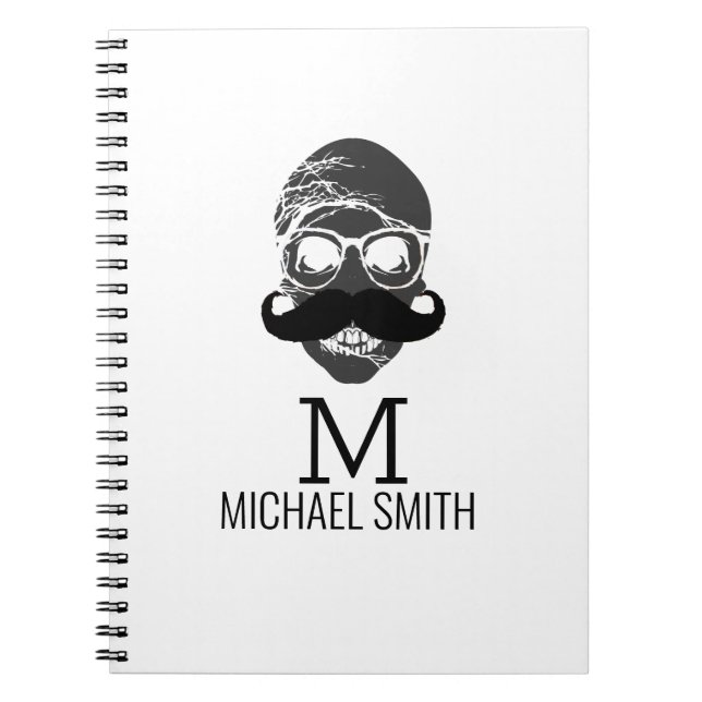 Carnet Moustache drôle Monogramme #2 (Devant)