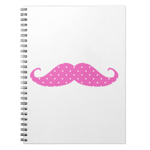 Carnet Moustache Girly de pois de roses indien drôles
