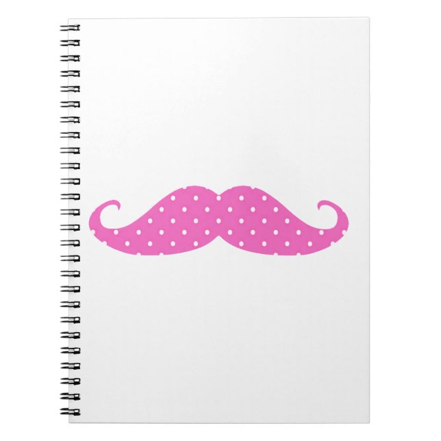 Carnet Moustache Girly de pois de roses indien drôles (Devant)
