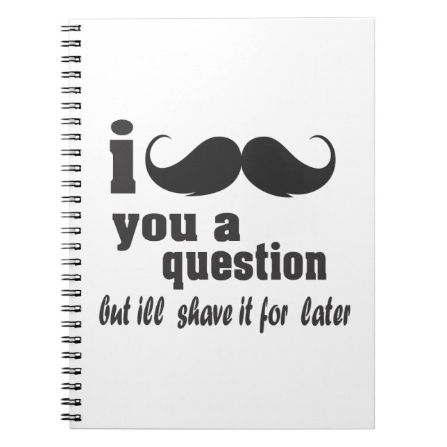 Carnet Moustache I vous une question (Devant)