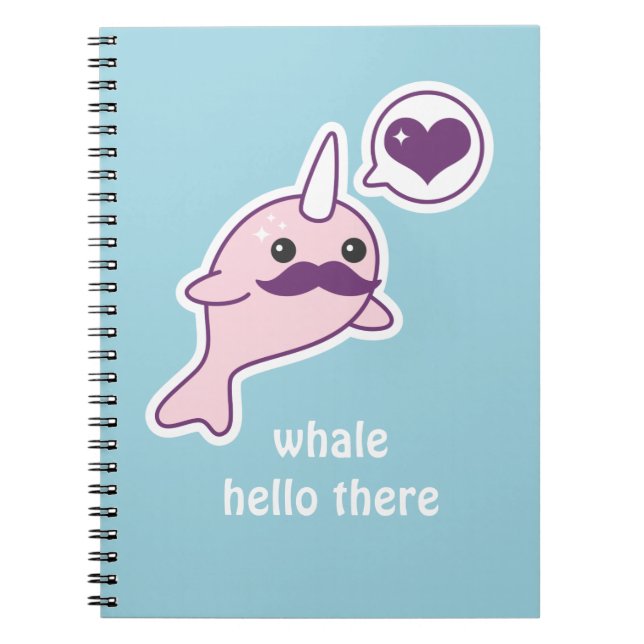 Carnet Moustache Narwhal (Devant)