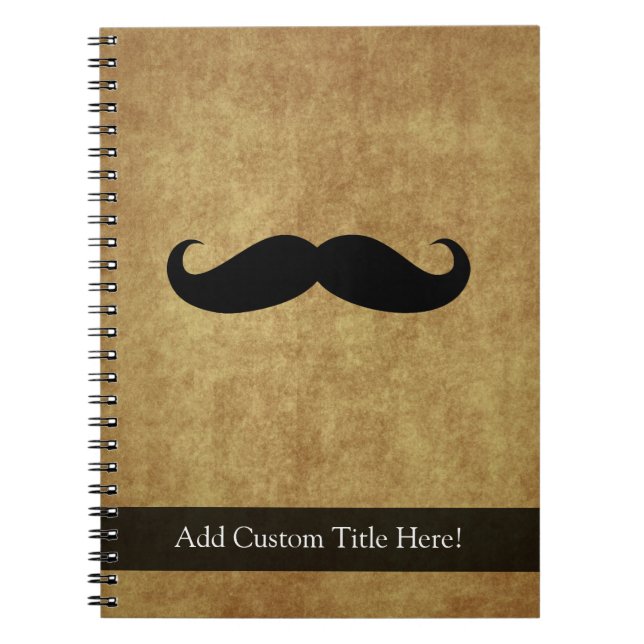 Carnet Moustache vintage avec texte personnalisé (Devant)