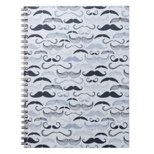 Carnet Moustaches Hipster Bleues