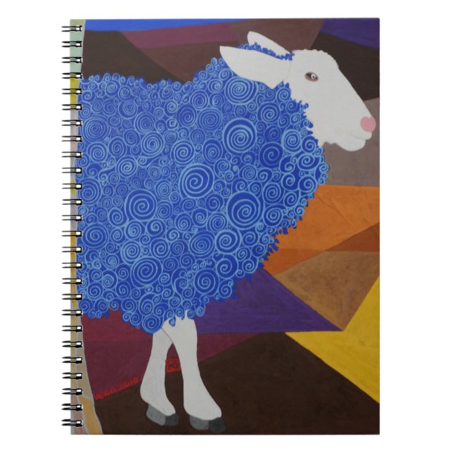 Carnet Mouton de laine bleu (Devant)