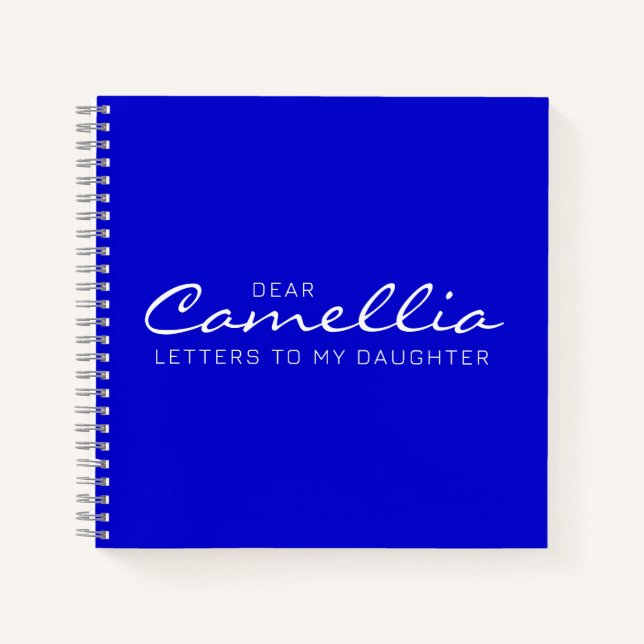 Carnet Moyenne Bleue Chère Fille Lettres Garder Chic (Devant)