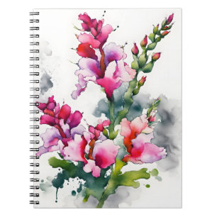 Carnet Muflier - Fleurs aquarelle