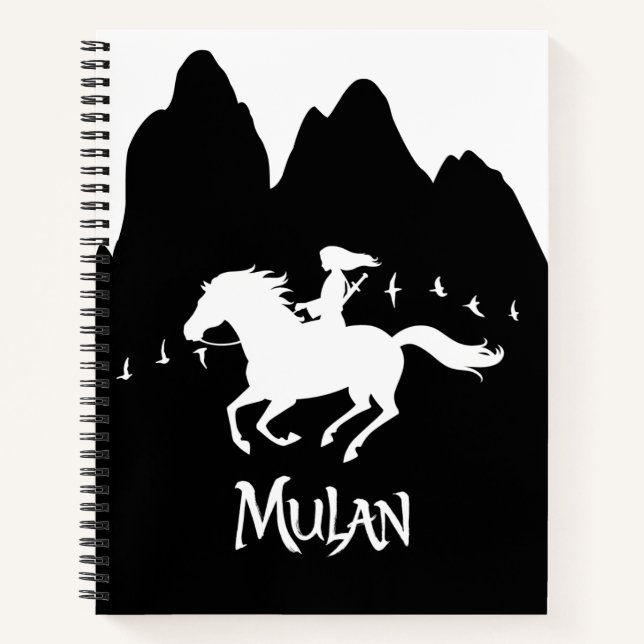Carnet Mulan Riding Vent Noir Montagnes Passées Silhouett (Devant)