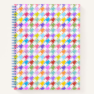Carnet Multicolor Houndstooth+Motif blanc