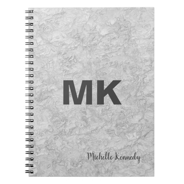 Carnet Mur professionnel moderne monogramme gris (Devant)