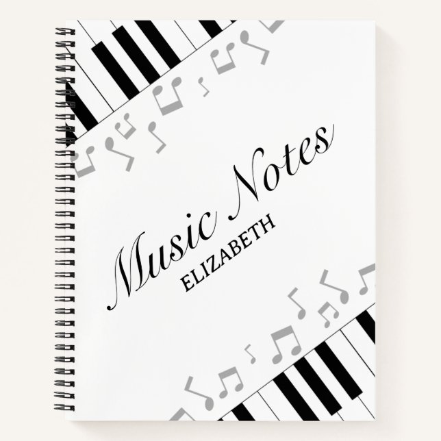Carnet Music Teacher Modern Piano Keyboard Notes musicale (Devant)
