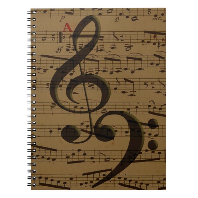 Carnet Musical Treble Clef Sheet Musique Classique (Devant)