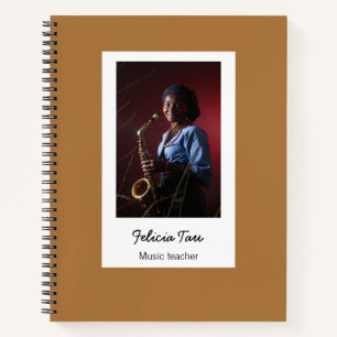 Carnet Musicien photo personnalisé brun
