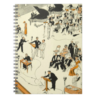 Carnet Musiciens vintages de programme de radio de bande