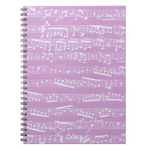 Carnet Musique de feuille rose