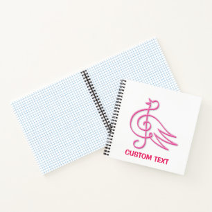 Carnet Musique d'oiseaux roses