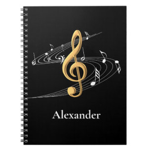 Carnet Musique élégante Gold Treble Clef Personnalisé Noi
