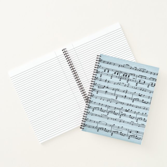 Carnet Musique feuille bleue (Intérieur)