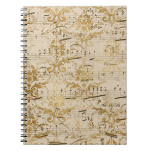 Carnet Musique Gold Sheet Vintage