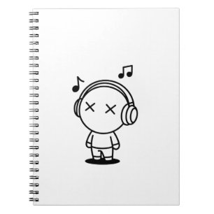 Carnet Musique Kawaii Adorable Casque X Yeux