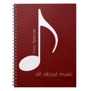 Carnet Musique Note Rouge, leçons de musique