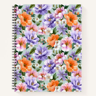 Carnet Muted Colorful Flowers Boho flower