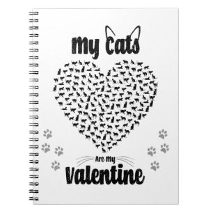 Carnet My Cats Are My Valentine   Valentine's day gift