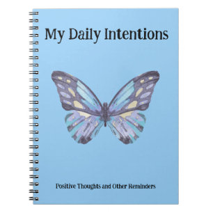 Carnet My Daily Intentions and Other Reminders Butterfly