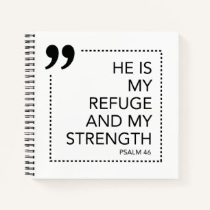 Carnet My Refuge and Strength Scripture promet Scriptur