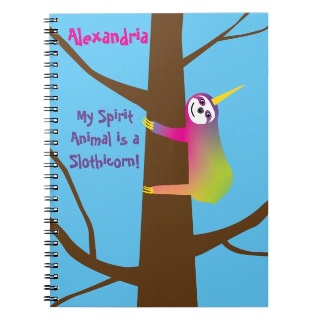 Carnet My Spirit Animal est un Slothicorn (Devant)