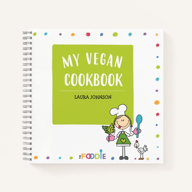 Carnet MY VEGAN COOKBOOK Blank Recette Notebook (Devant)