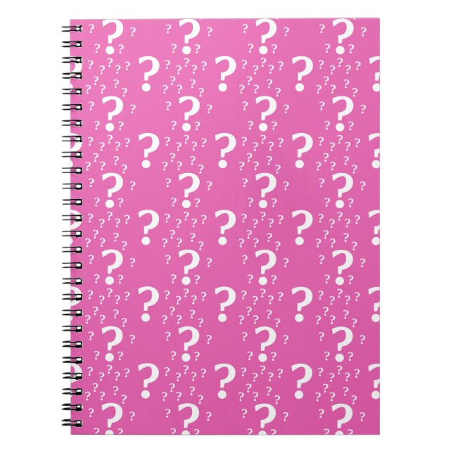 Carnet Mystère question marque énigme puzzle rose (Devant)