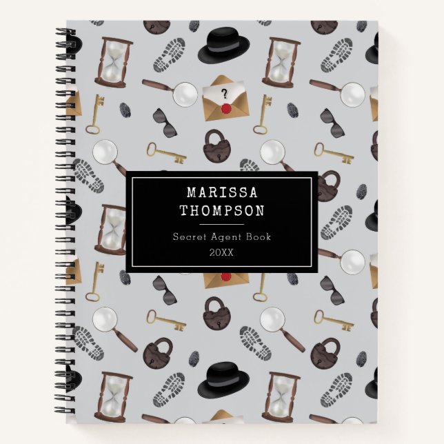 Carnet Mystery Kids Secret Agent Spy Detective Thème (Devant)