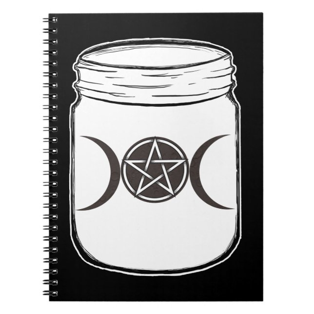 Carnet Mystical Magic Moons triple déesse Mason Jar (Devant)