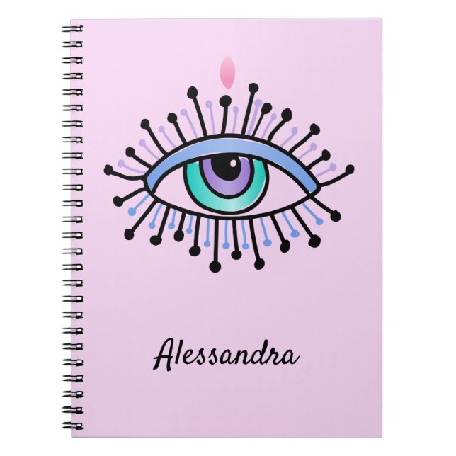 Carnet Mystique All-Seeing yeux rose pâle (Devant)