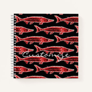 Carnet nage d'esturgeon rouge