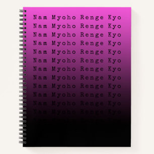 Carnet Nam Myoho Renge Kyo Black Purple Gradient