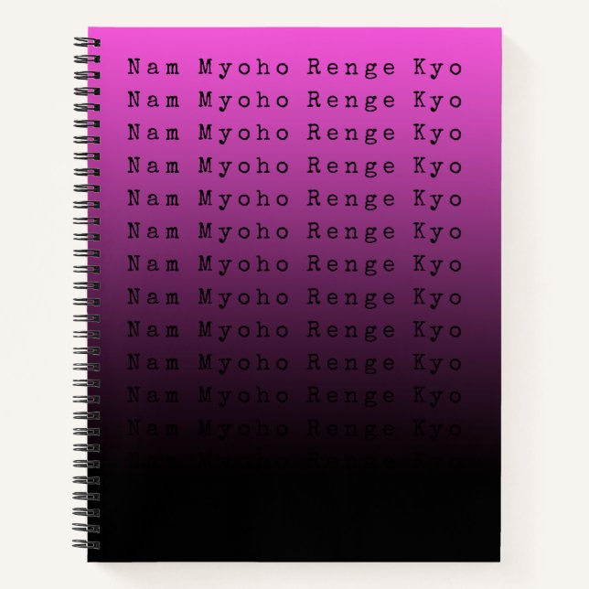 Carnet Nam Myoho Renge Kyo Black Purple Gradient (Devant)