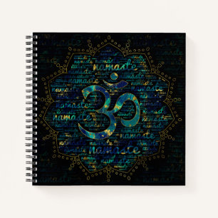Carnet Namaste Word Art in Lotus avec symbole OM