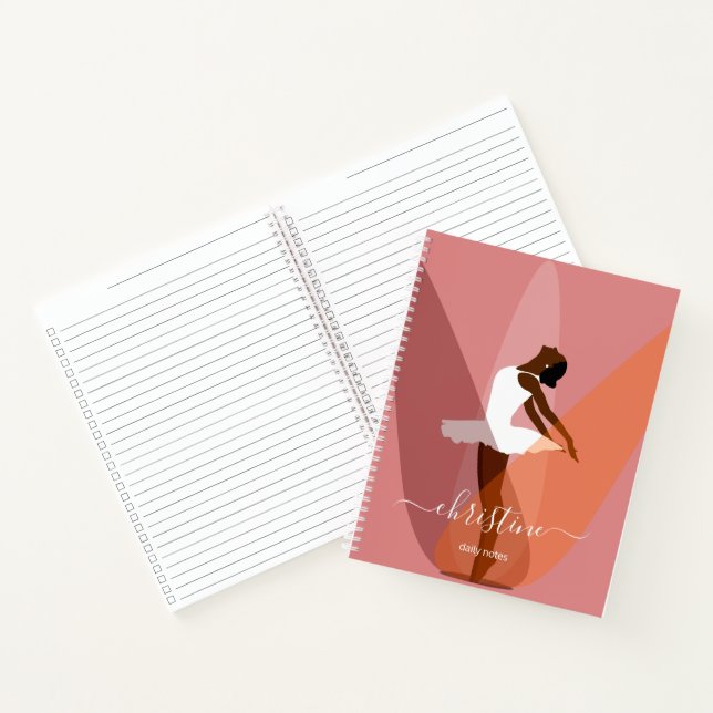 Carnet Name Black ballerina Modern Minimal illustration (Intérieur)