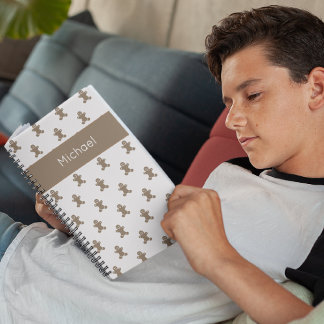 Carnet Name Cute Gingerbread Man Cookies Holiday Notebook