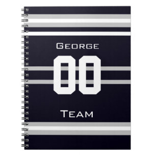 Carnet name,#, team, sports fan Team notebook