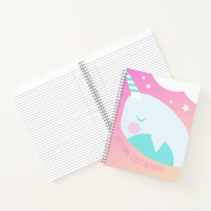 Carnet Narwhal Ombré Arc-en-Ciel Pastel Ciel