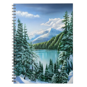 Carnet Nature Hiver Sky Mountain Lac Pine Trees