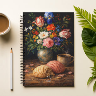 Carnet Nature morte de concha florale   Monogramme