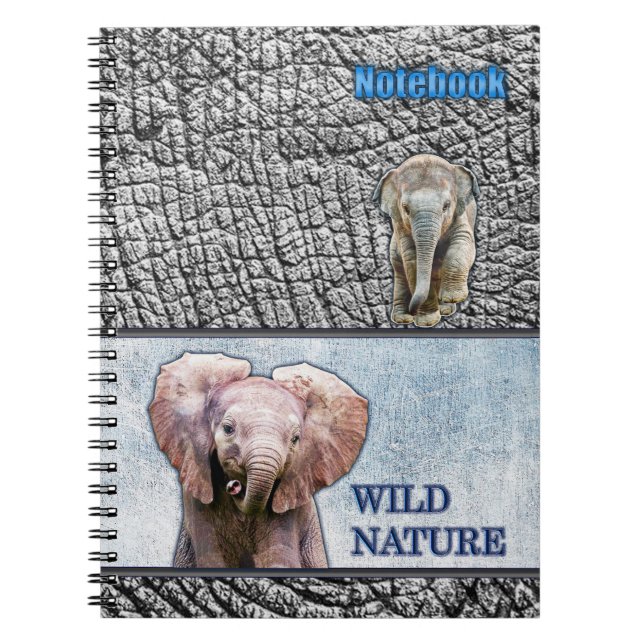 Carnet NATURE SAUVAGE - Collection design ELEPHANT (Devant)
