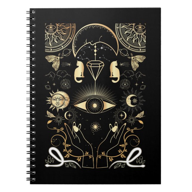 Carnet Nature Spirituelle Lune Astrologie Soleil Étoiles  (Devant)