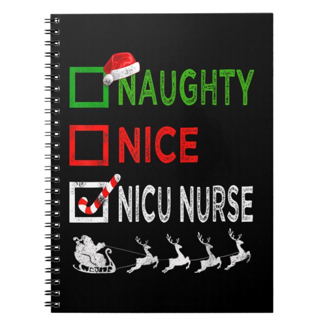 Carnet Naughty Nice Nicu Nurse Christmas Pajamas Funny Sa (Devant)