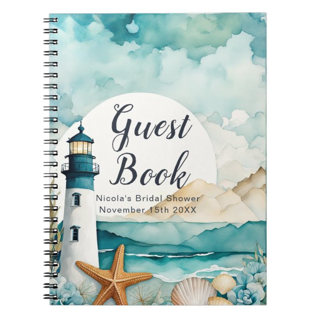 Carnet Nautical Lighthouse Bridal Shower Guest Book (Devant)